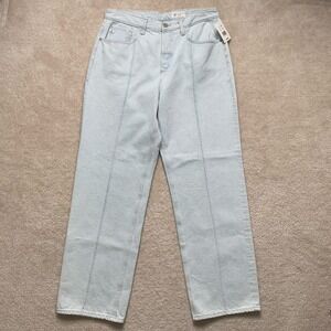 AG Clove Pintuck Relaxed Vintage Straight Jeans Women's 31 Lt Blue Retreat